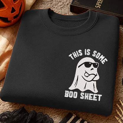 Women's This Is Some Boo Sheet Print Crew Neck Sweatshirt artswardrobe