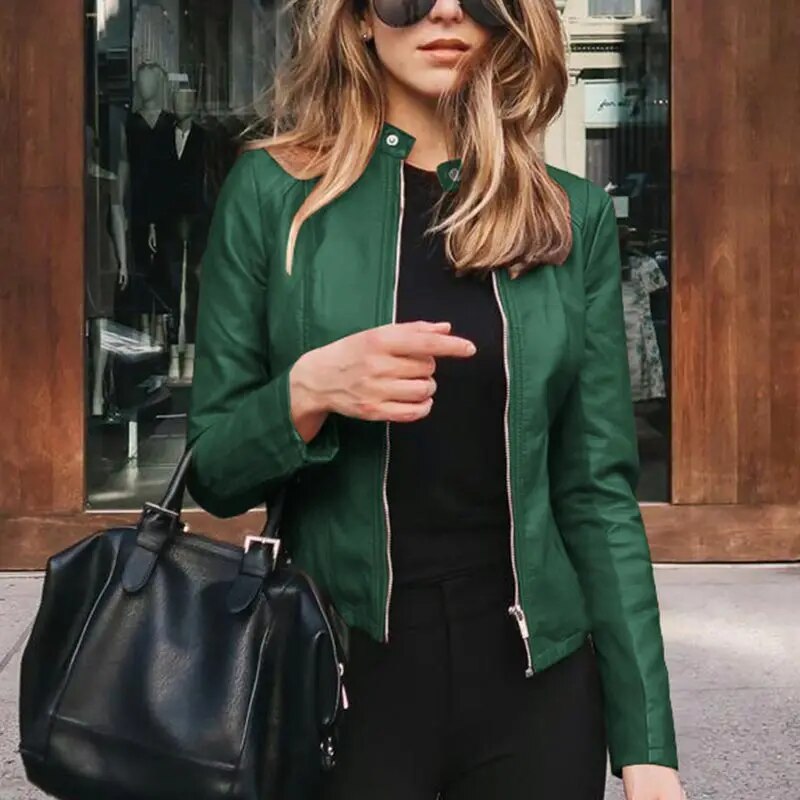 EP | Veste en cuir classique pour femmes