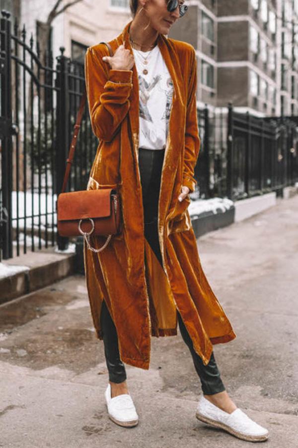 EP | long manteau stylé en velours
