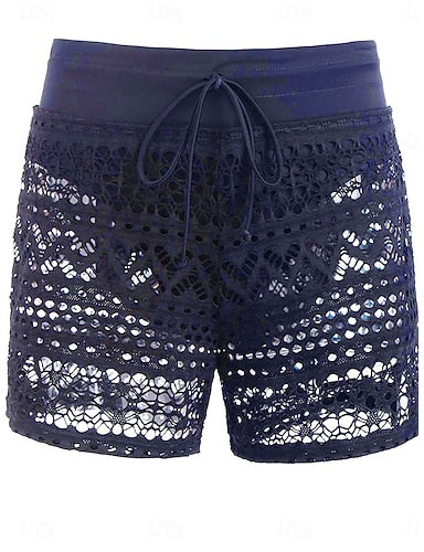 Swimwear Swim Shorts Stretchy Boxer Shorts Briefs Swimsuit Cutout Drawstring Vacation Beach Wear Plain Sleeveless Bathing Suits