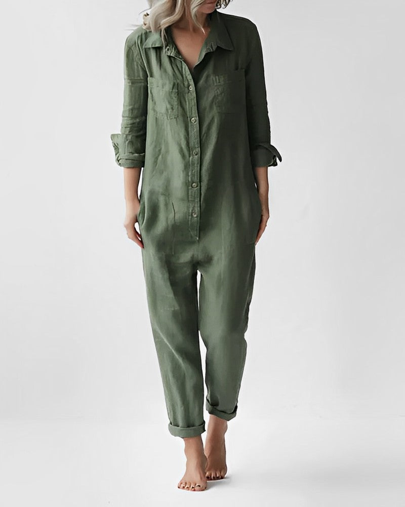 SL | Jumpsuit à manches longues avec boutons et poches