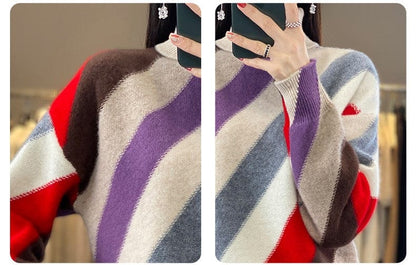 EP | Couleur contrastée Pull à col roulé 2024
