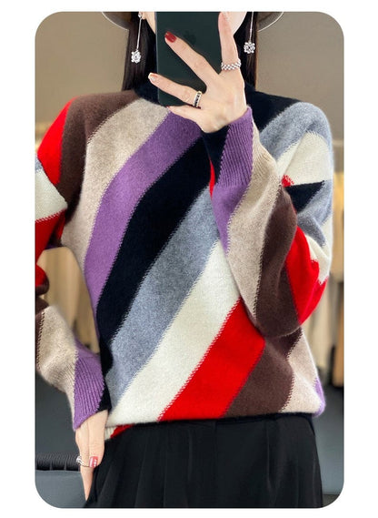 EP | Couleur contrastée Pull à col roulé 2024