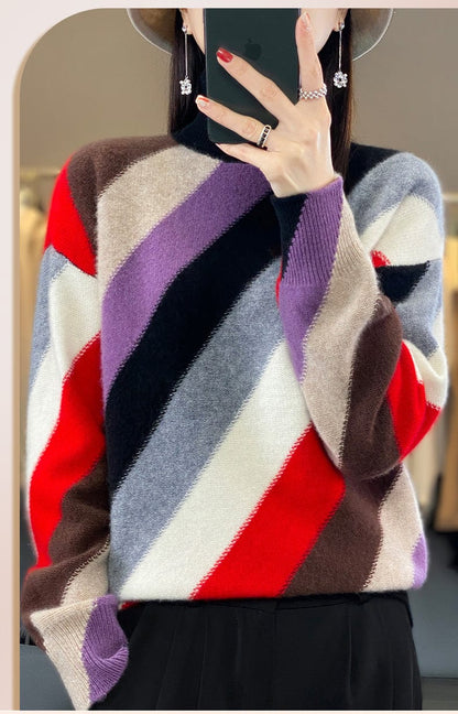 EP | Couleur contrastée Pull à col roulé 2024