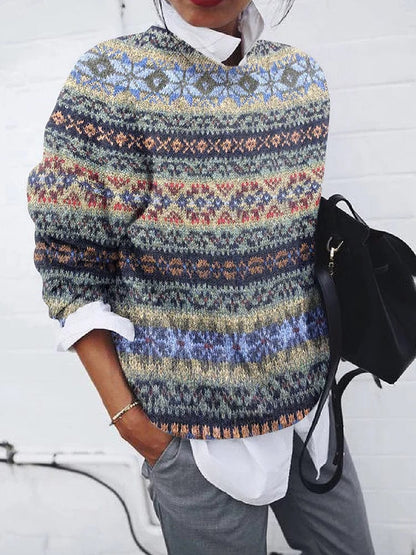 EP | Pull à motifs géométriques de style vintage