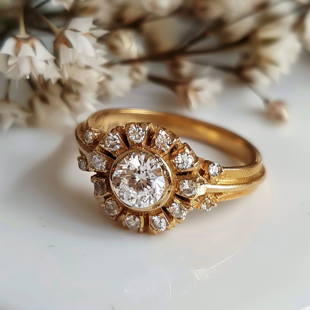 Or Bague artisanal délicat