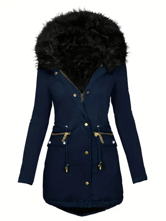 EP | Veste parka avec capuche en fausse fourrure et cordon de serrage
