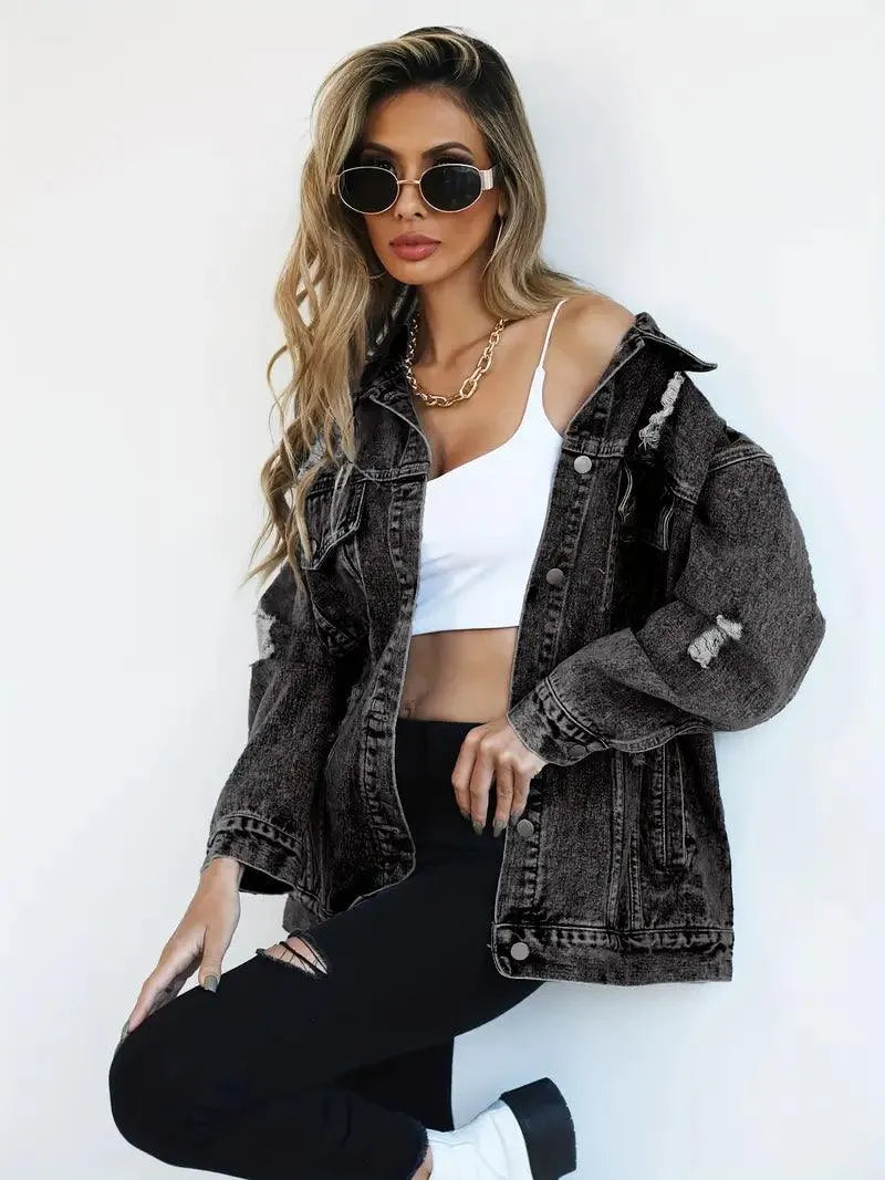 EP | Veste denim oversized tendance pour femmes