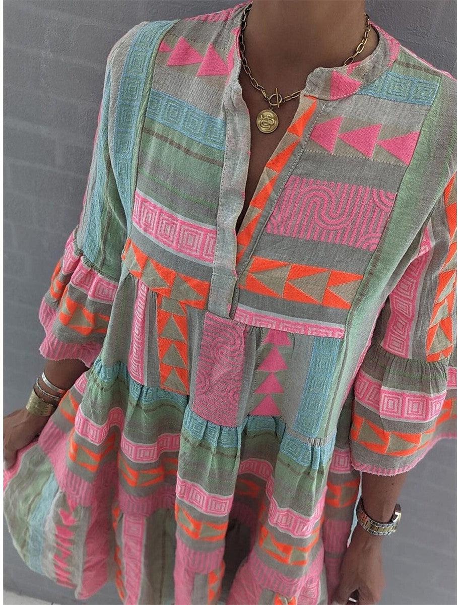 SL | Robe imprimée avec décolleté en V