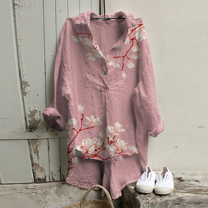 Comstylish Vintage Floral Art Woven Casual Tunic