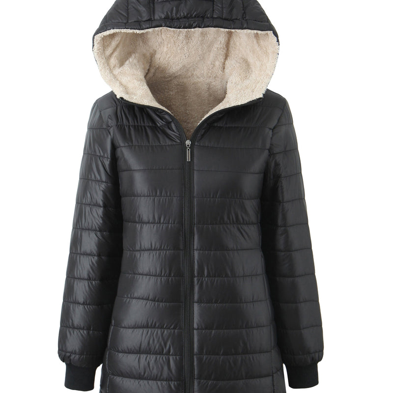 EP | Veste à capuche doublée pour femmes, couleur unie