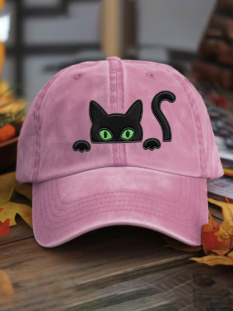 Unisex Black Cat Baseball Cap elevenforest