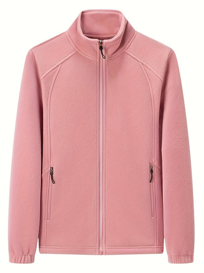 EP | Veste d'extérieur en peluche pour femmes avec col montant et manches longues