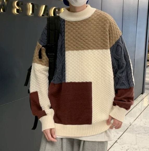 EP | Pull en tricot jacquard patchwork