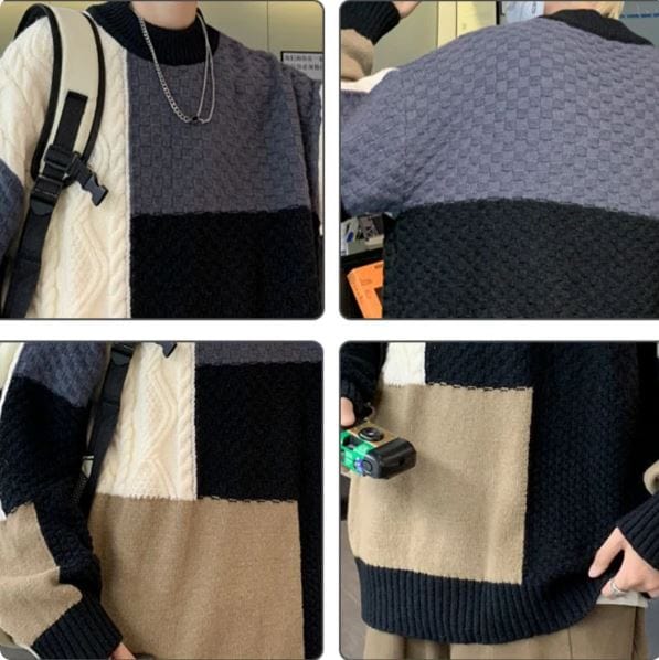 EP | Pull en tricot jacquard patchwork