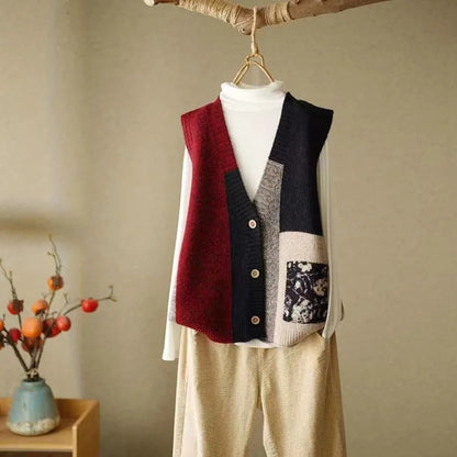 EP | Gilet tricoté en design colorblock