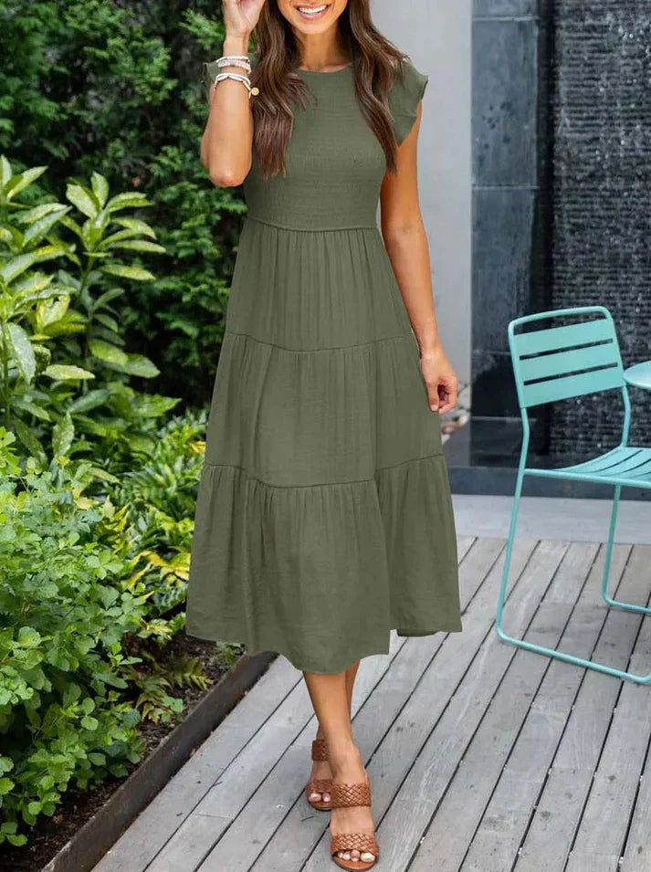 SL | Robes midi à manches courtes pour femmes