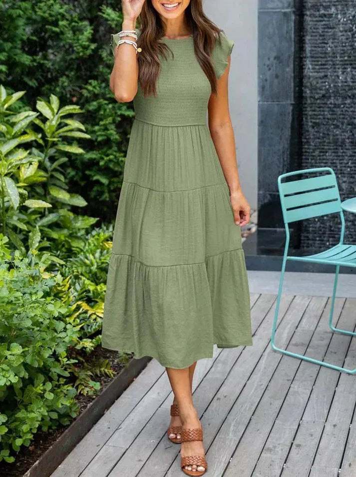 SL | Robes midi à manches courtes pour femmes