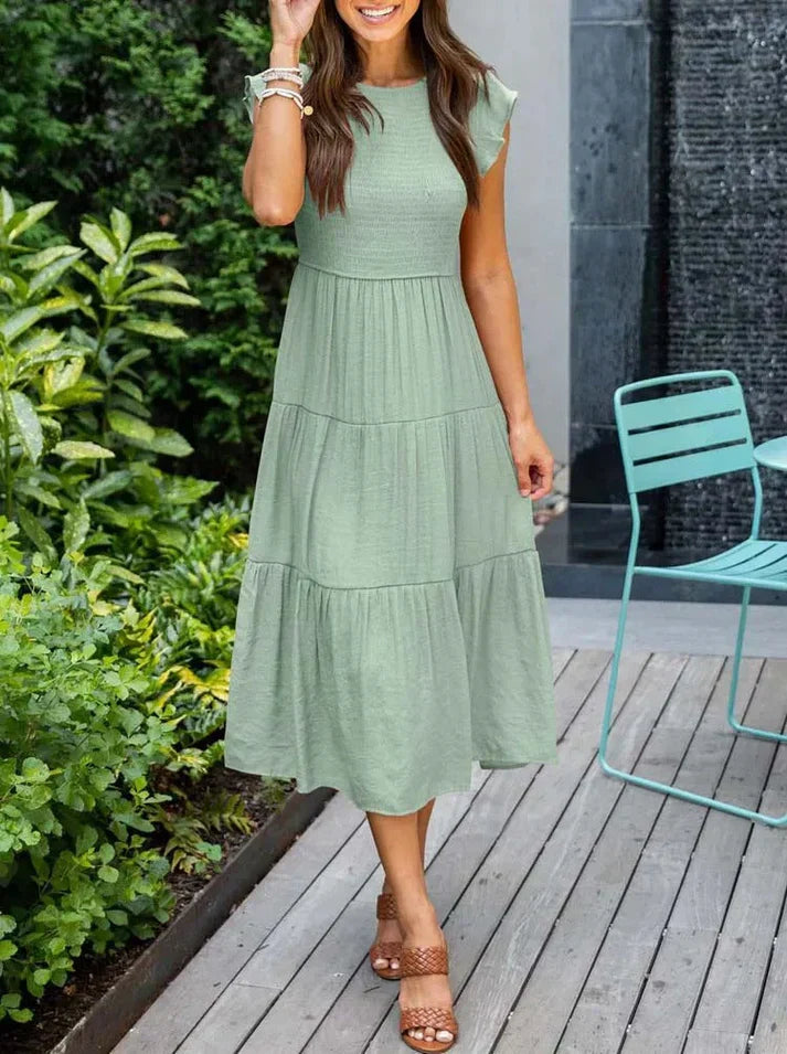 SL | Robes midi à manches courtes pour femmes