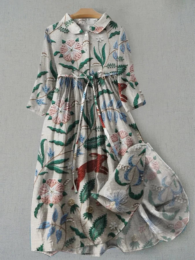 SL | Maxi-robe fleurie avec boutons