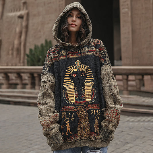 Comstylish Women's Vintage Ancient Egyptian Pattern Casual Hoodie