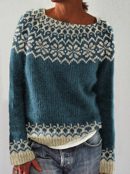 Vintage Jacquard Cozy Icelandic Sweater artswardrobe