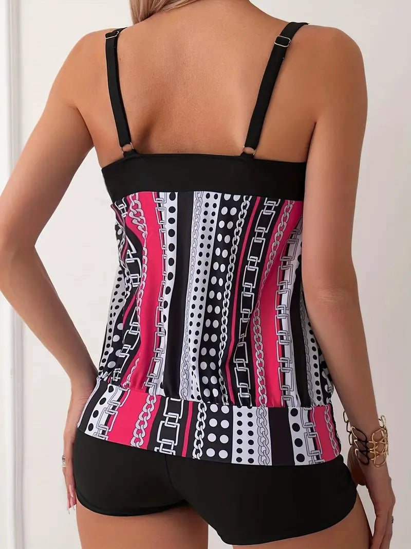 SL | Tankini rayé imprimé