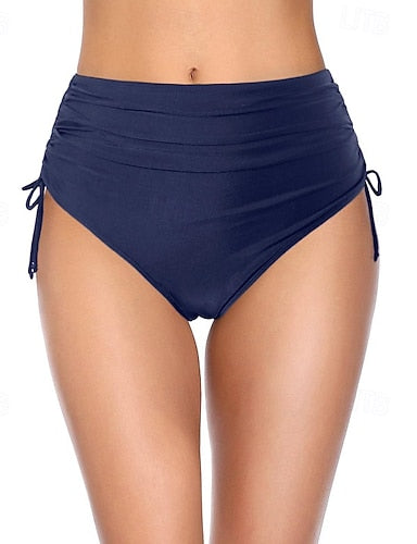Swimwear 2 Piece Cheeky Swimsuit Drawstring Vacation Beach Wear Color Sleeveless Bathing Suits