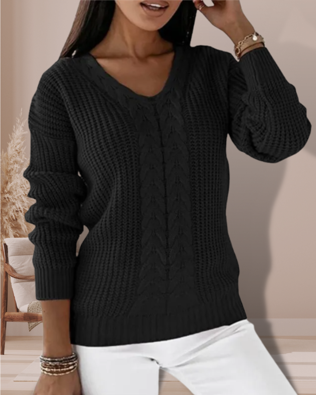 Pull au design réfléchi