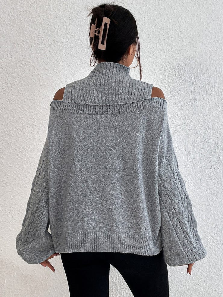 EP | MW Pull gris à épaules ouvertes