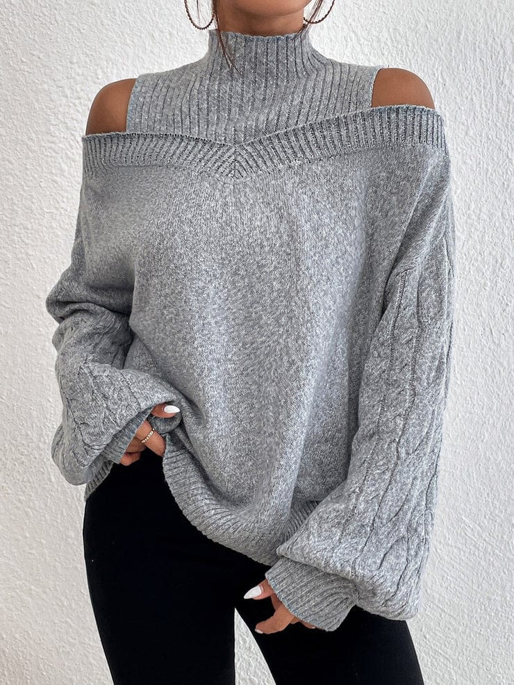 EP | MW Pull gris à épaules ouvertes