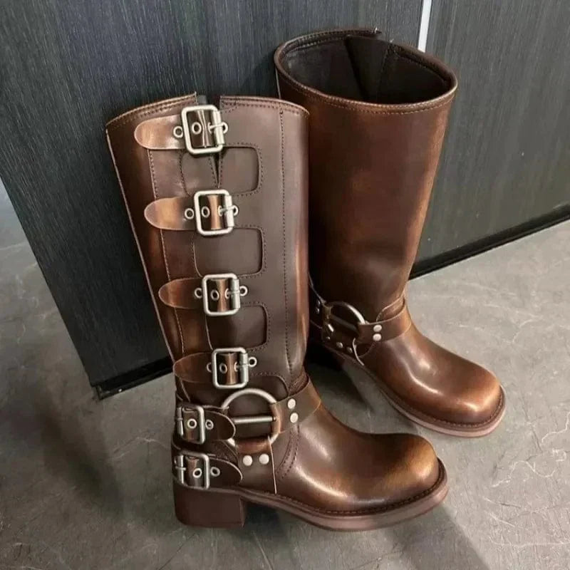 Bottes en cuir vintage