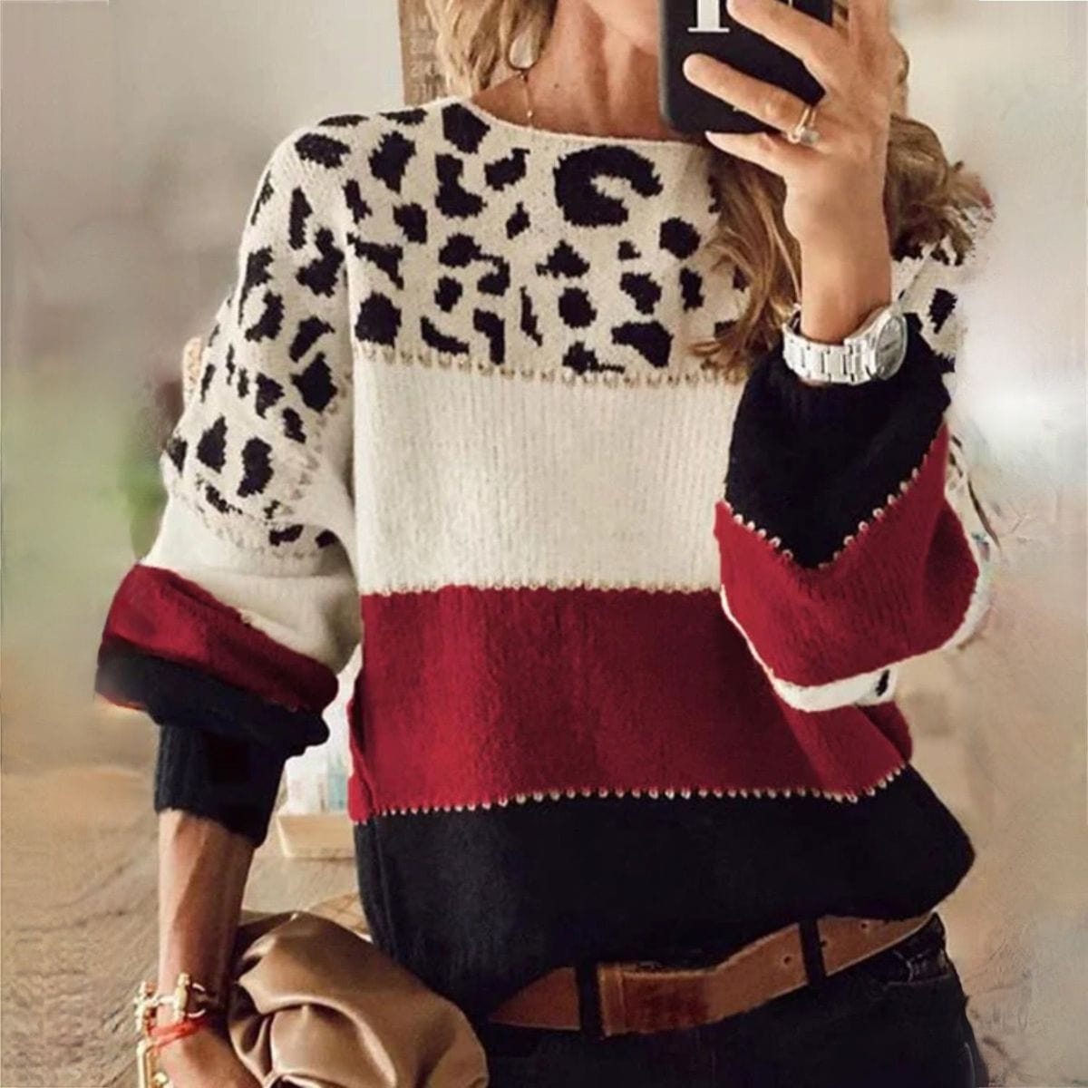 EP | Pull élégant avec motif léopard
