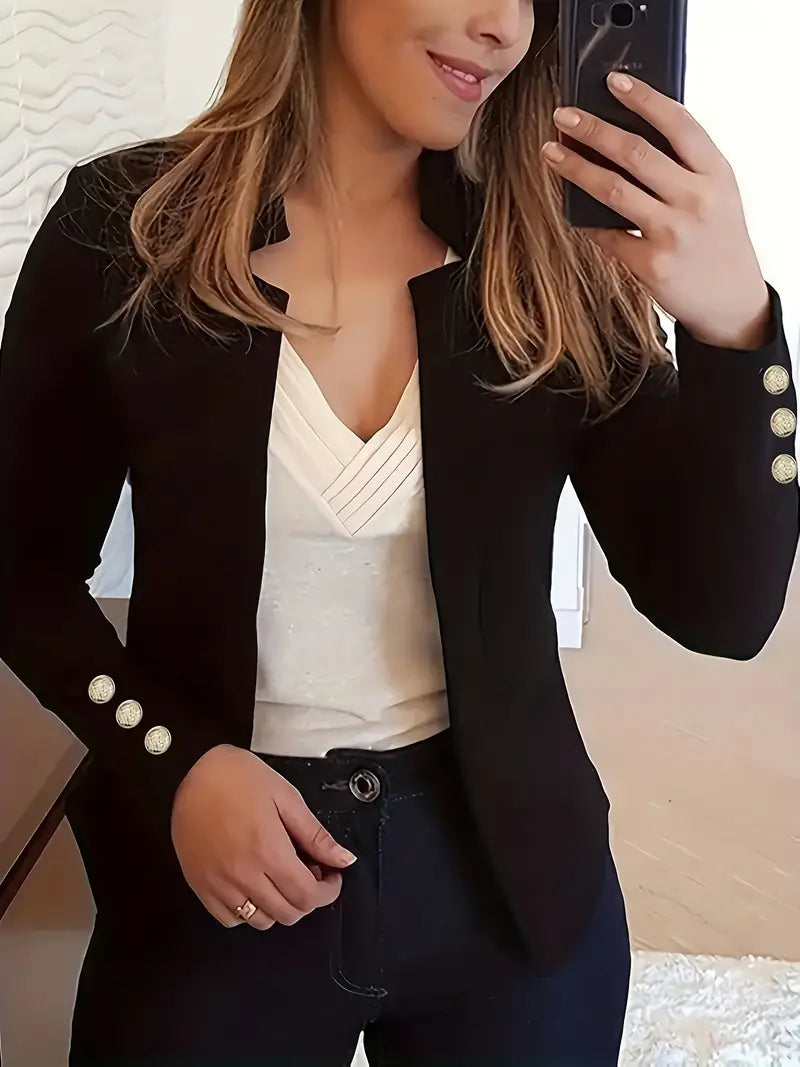 EP | Blazer à manches longues avec patte de boutonnage ouverte pour le printemps
