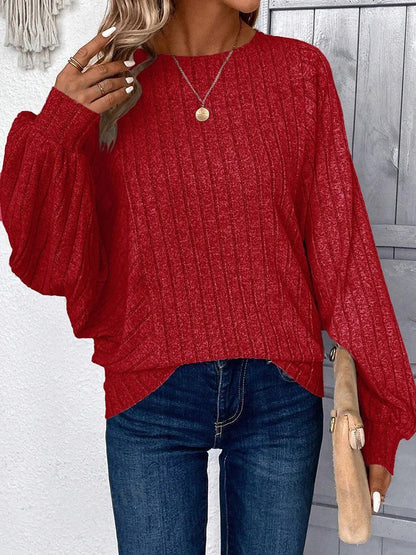 EP | MW - Pull-over en tricot douillet avec manches ballon