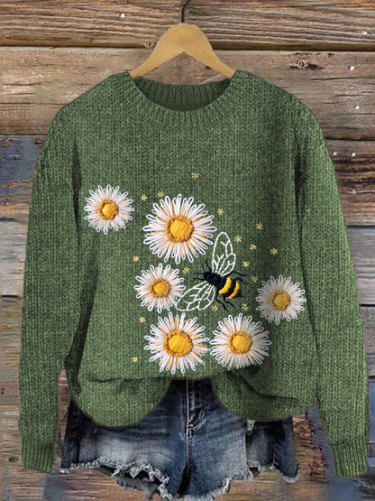 Bee & Daisy Crew Neck Knit Sweater artswardrobe