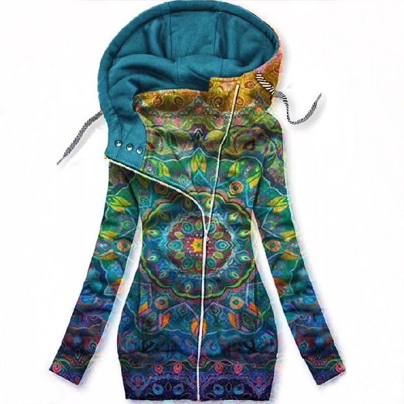 SL | Sweat à capuche zippé asymétrique artistique