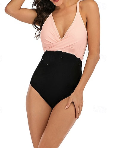Bathing Suit Swimsuits One Pieces Stripes Uv Protection Elastic Sleeveless Swimwear Swimsuit Surfing Diving Swimming Summer