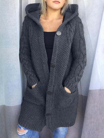 SL | Cardigan à capuche en grosse maille