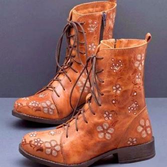 SL | Bottes à lacets florales décontractées