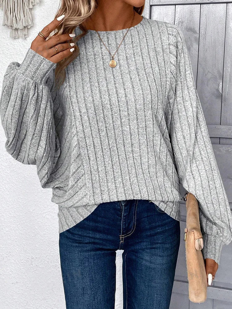 EP | MW - Pull-over en tricot douillet avec manches ballon