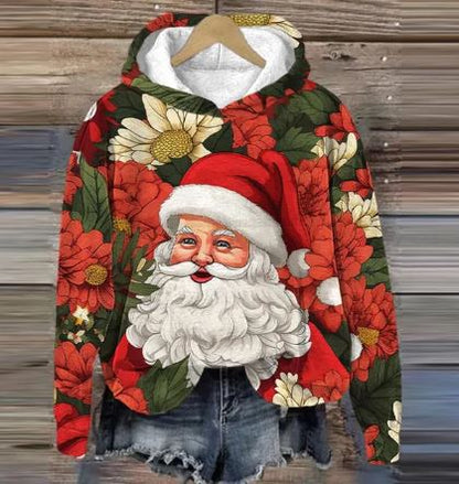 EP | Sweat à capuche Vintage Santa avec impression