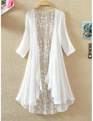 Swimwear Cover Up Rash Guard Tankini Top Dress Swimsuit Ruched Lace Patchwork Vacation Beach Wear V Neck Long Sleeve Bathing Suits
