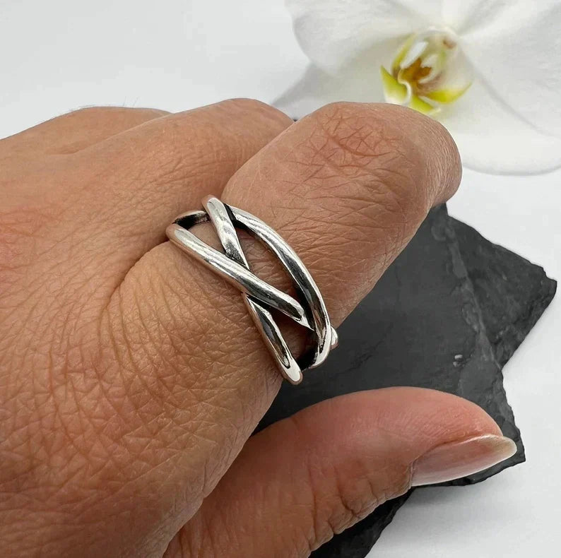 Argent Bague artisanal délicat