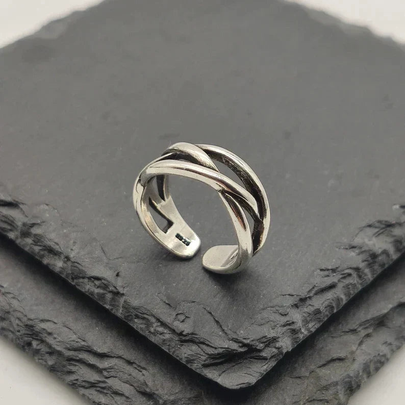 Argent Bague artisanal délicat