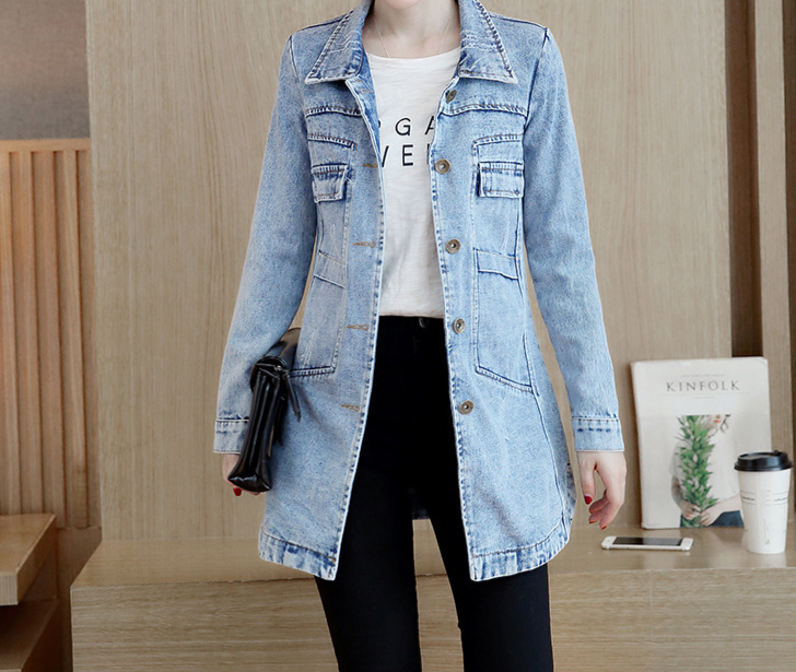 EP | Veste en jean surdimensionnée et décontractée