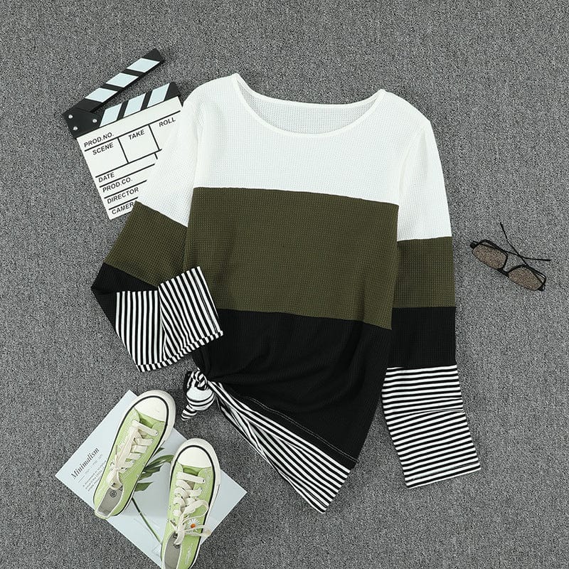 EP | Élégant pullover vert à rayures