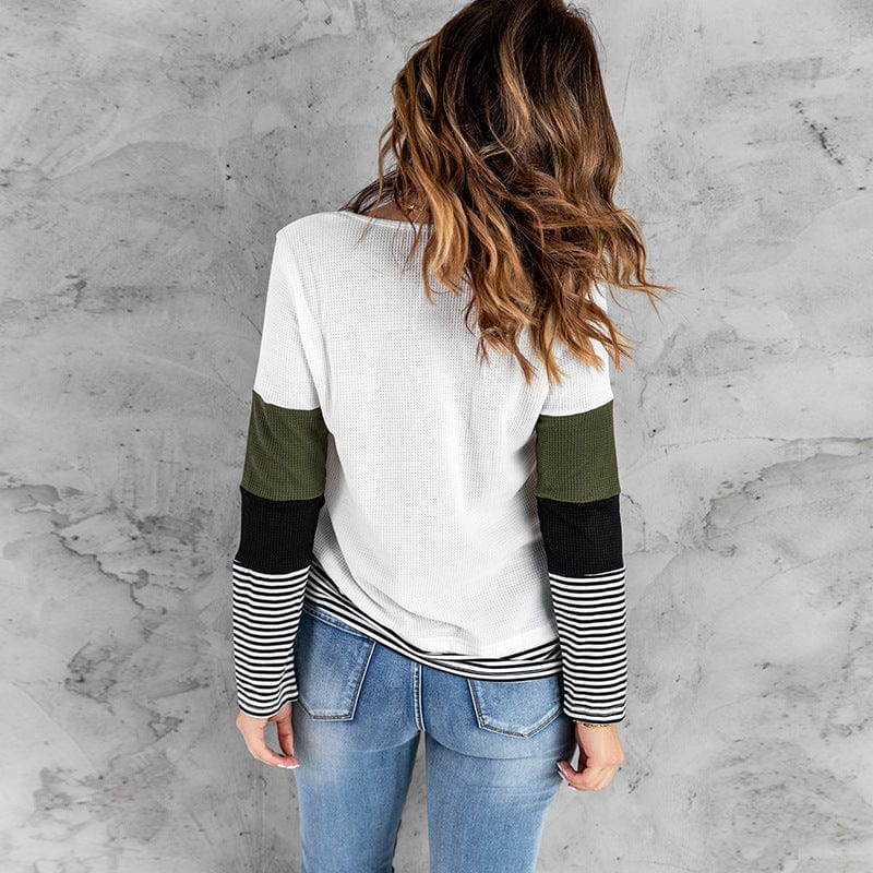 EP | Élégant pullover vert à rayures