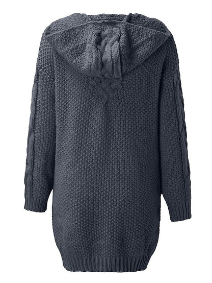 SL | Cardigan à capuche en grosse maille