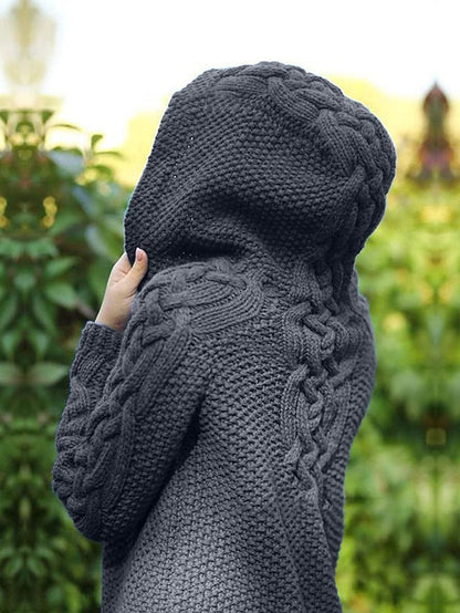 SL | Cardigan à capuche en grosse maille